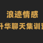 浪迹情感《升华聊天集训营2.0》恋爱秘籍最强聊天课